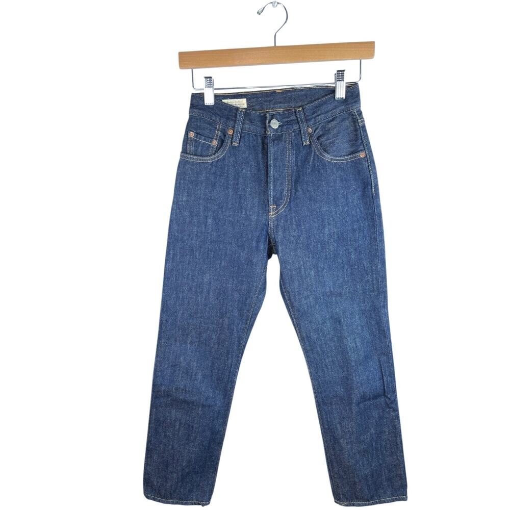 Levi's Premium 501 Womens Blue High Waisted Stretch Straight Denim Jeans Size 23